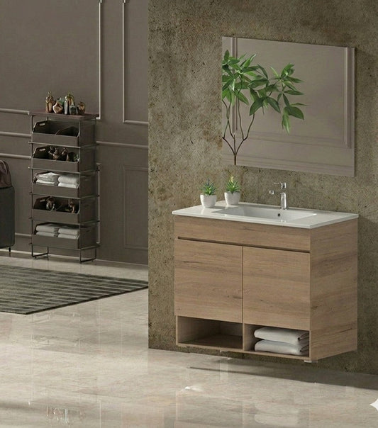 Mobilier de baie suspendat NEBARI cu uși și lavoar extraplano