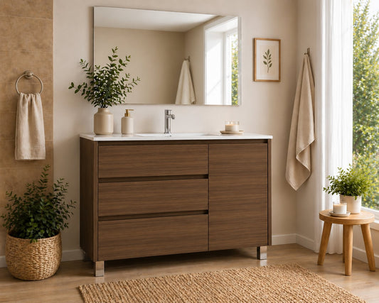 Mobilier de baie cu VOLUM cu 3 sertare și ușă și lavoar