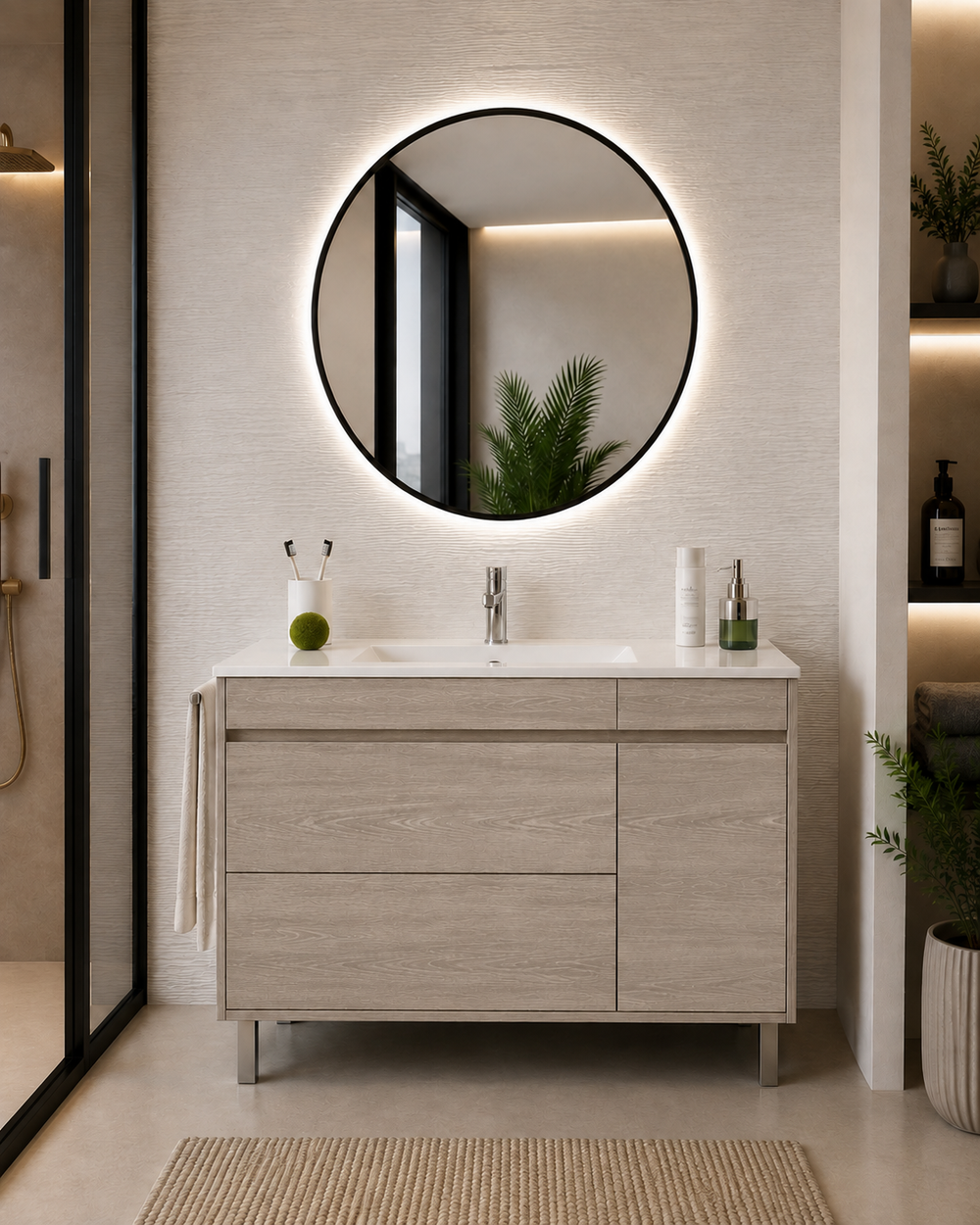 Mobilier de baie CAPRERA cu lavoar · Stejar Smoky