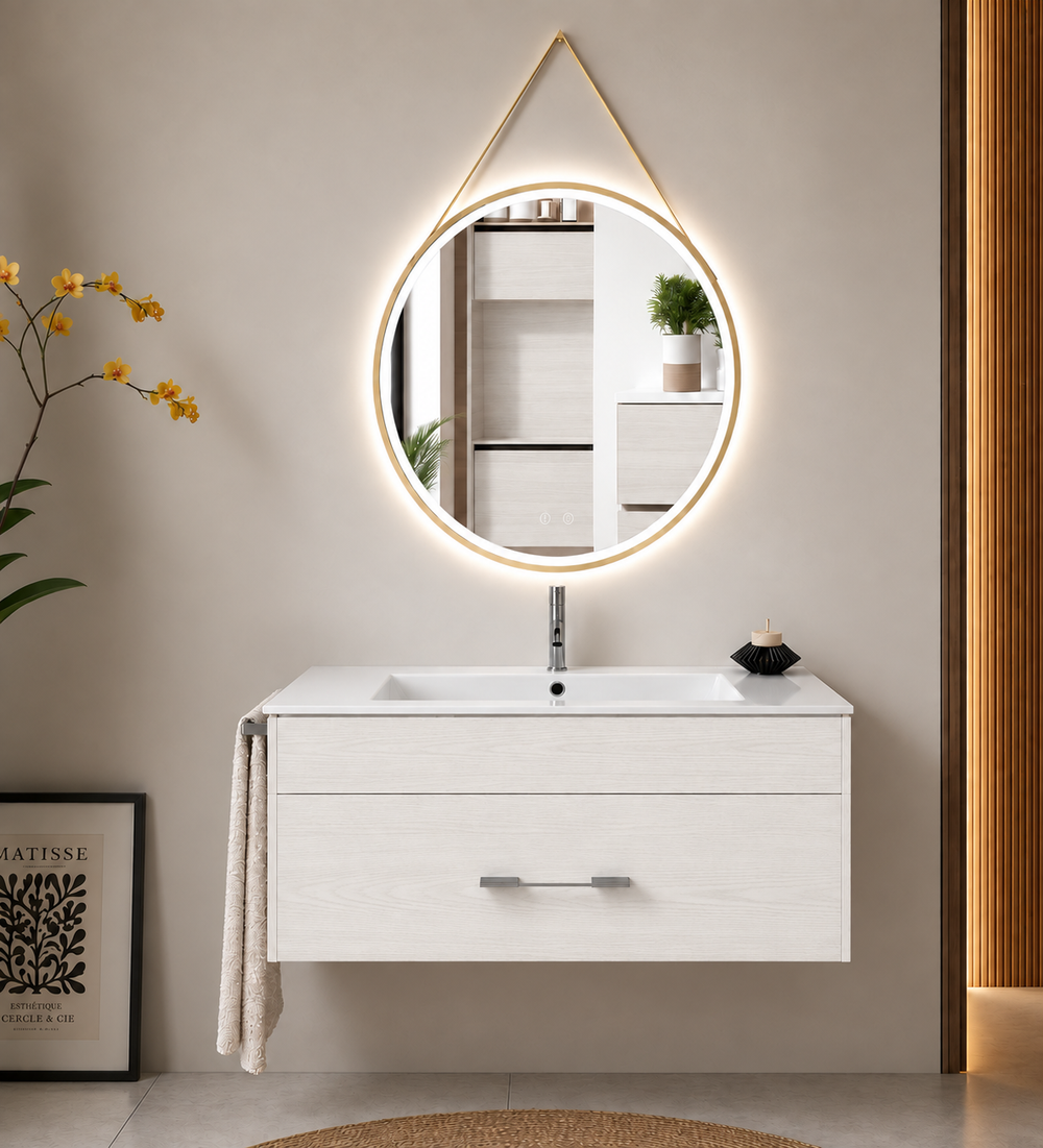 Mobilier de baie FLORENCIA cu lavoar · Alb nordic