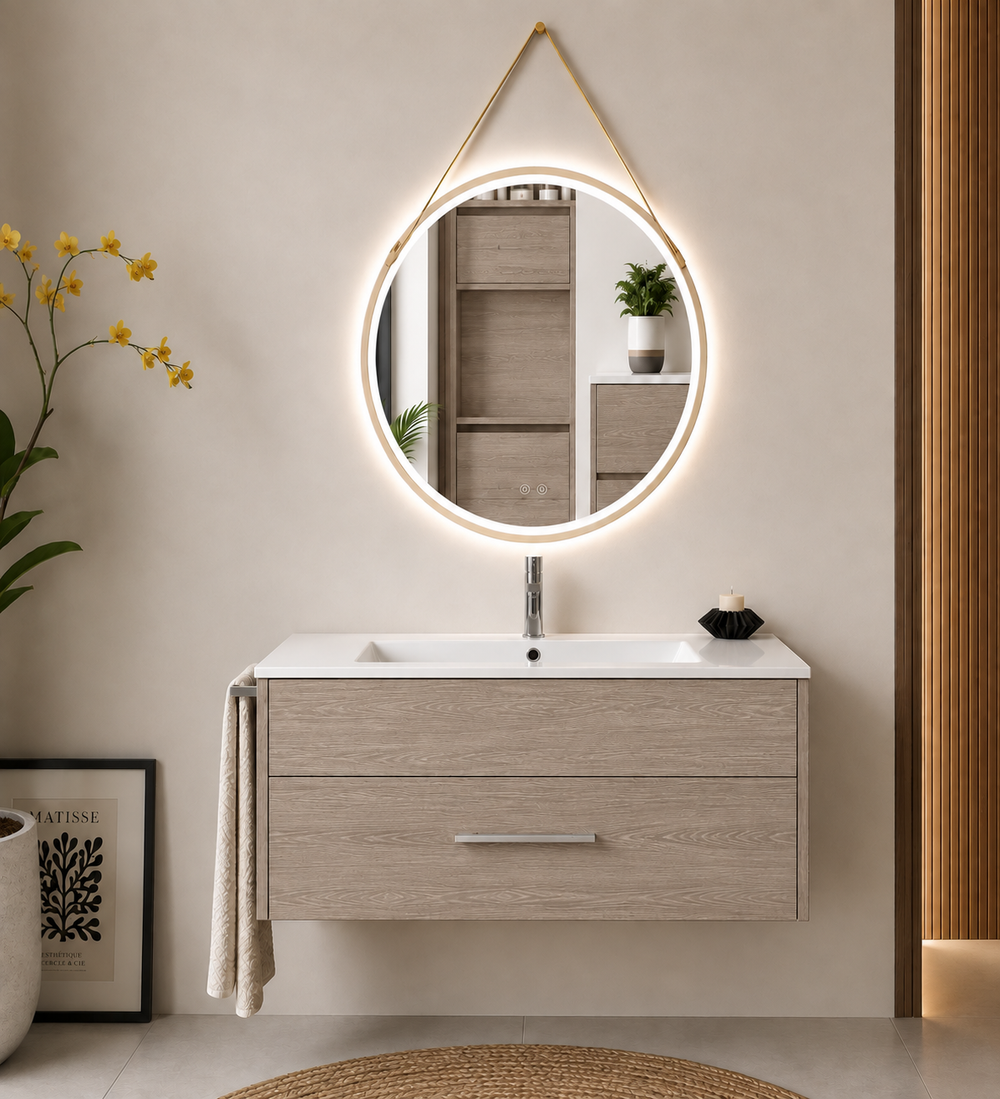 Mobilier de baie FLORENCIA cu lavoar · Stejar Smoky