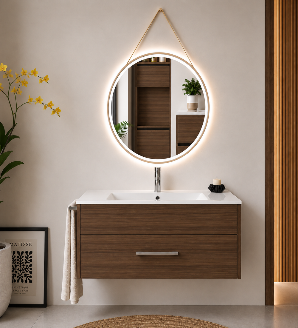 Mobilier de baie FLORENCIA cu lavoar · Frasin Tea