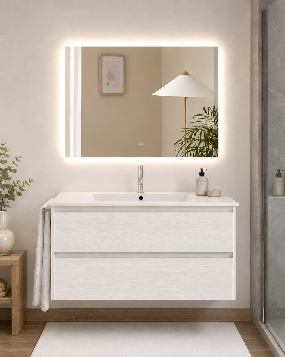 Mobilier de baie IBIZA cu lavoar · Alb nordic