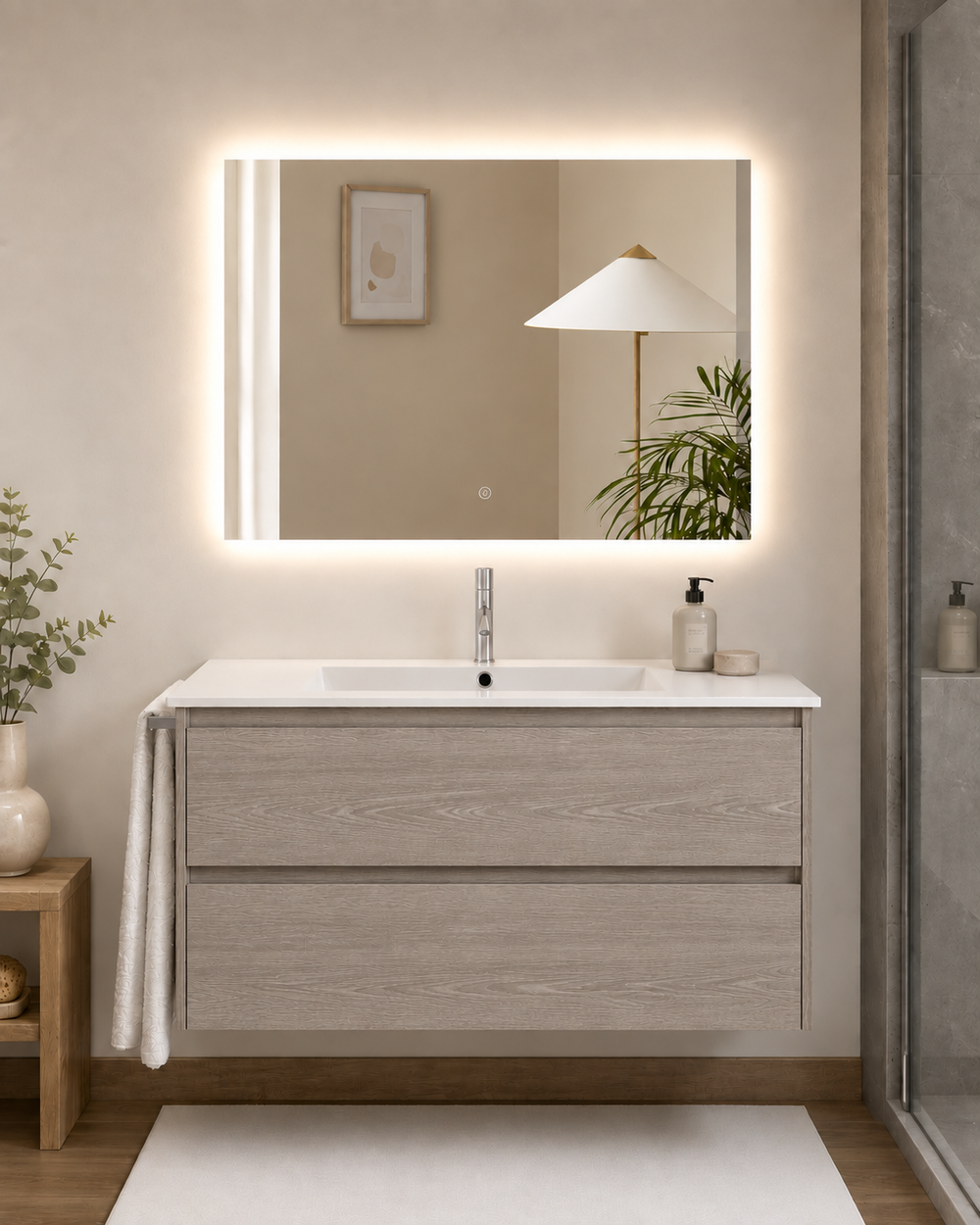 Mobilier de baie IBIZA cu lavoar · Stejar Smoky