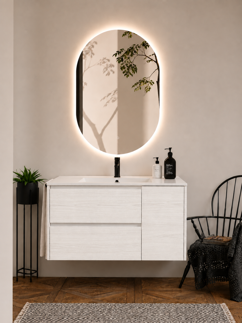 Mobilier de baie ITACA cu lavoar · Alb nordic