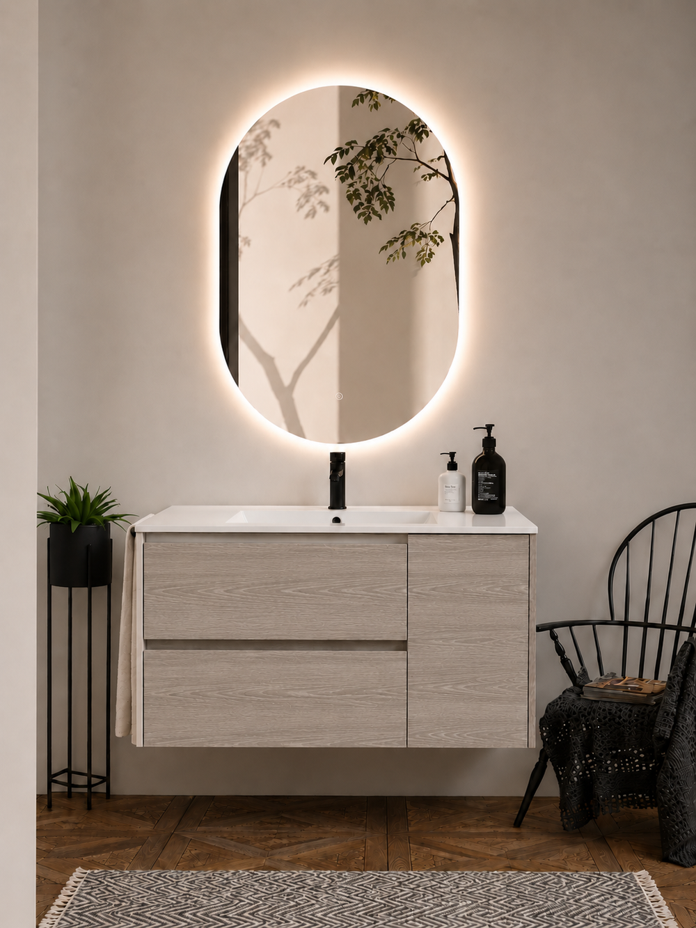 Mobilier de baie ITACA cu lavoar · Stejar Smoky