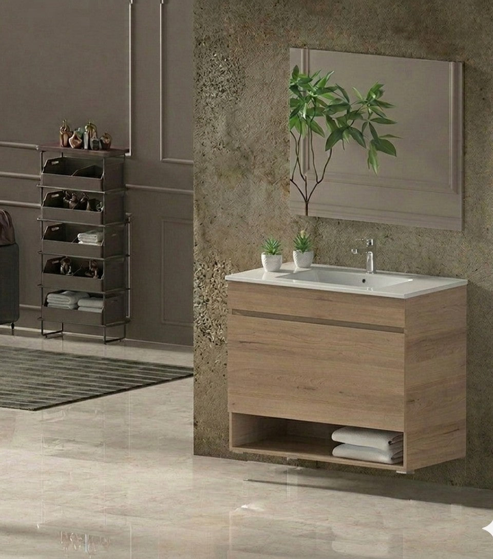 Mobilier de baie suspendat NEBARI cu sertar și lavoar extraplano