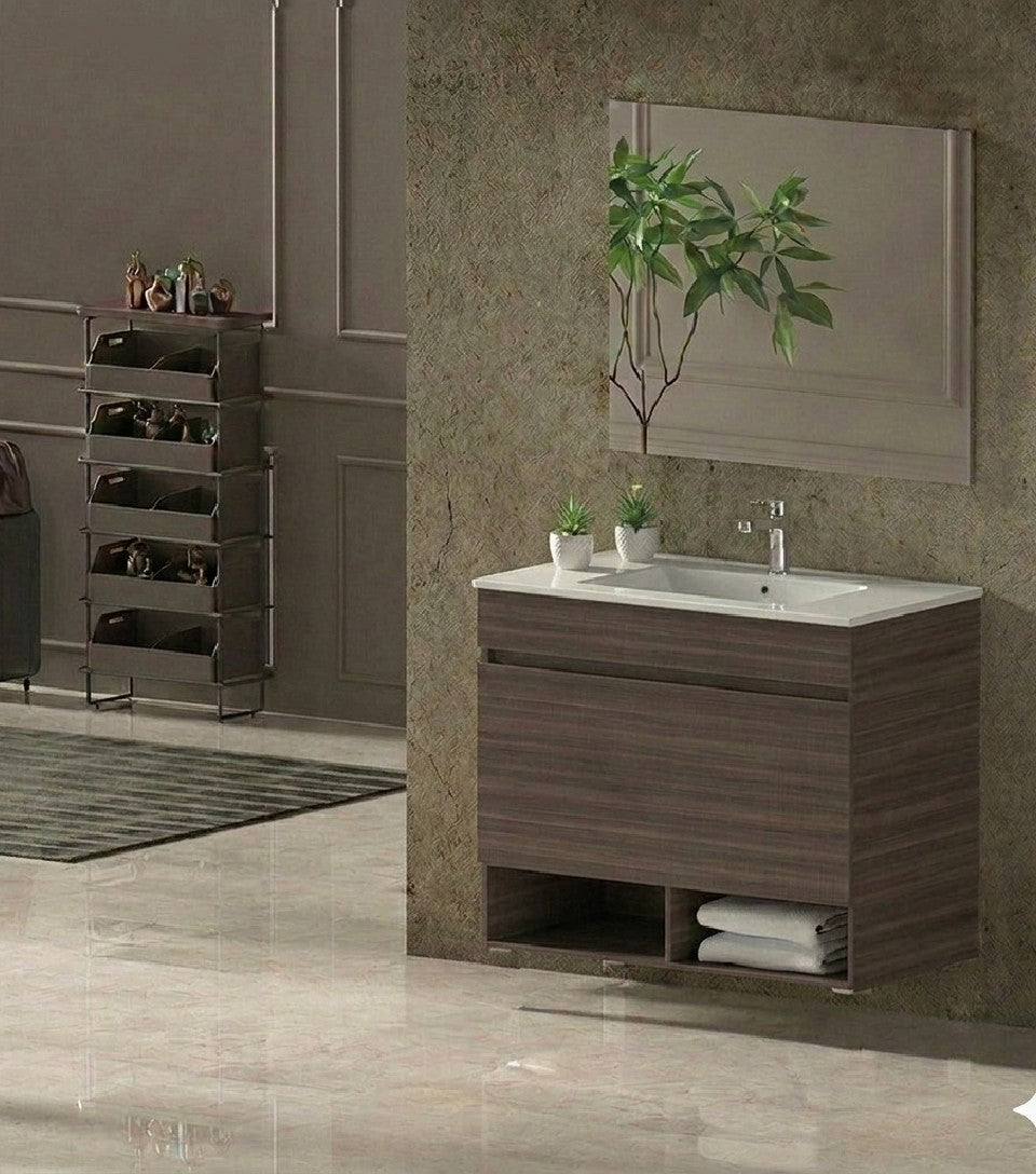 Mobilier de baie suspendat NEBARI cu sertar și lavoar extraplano