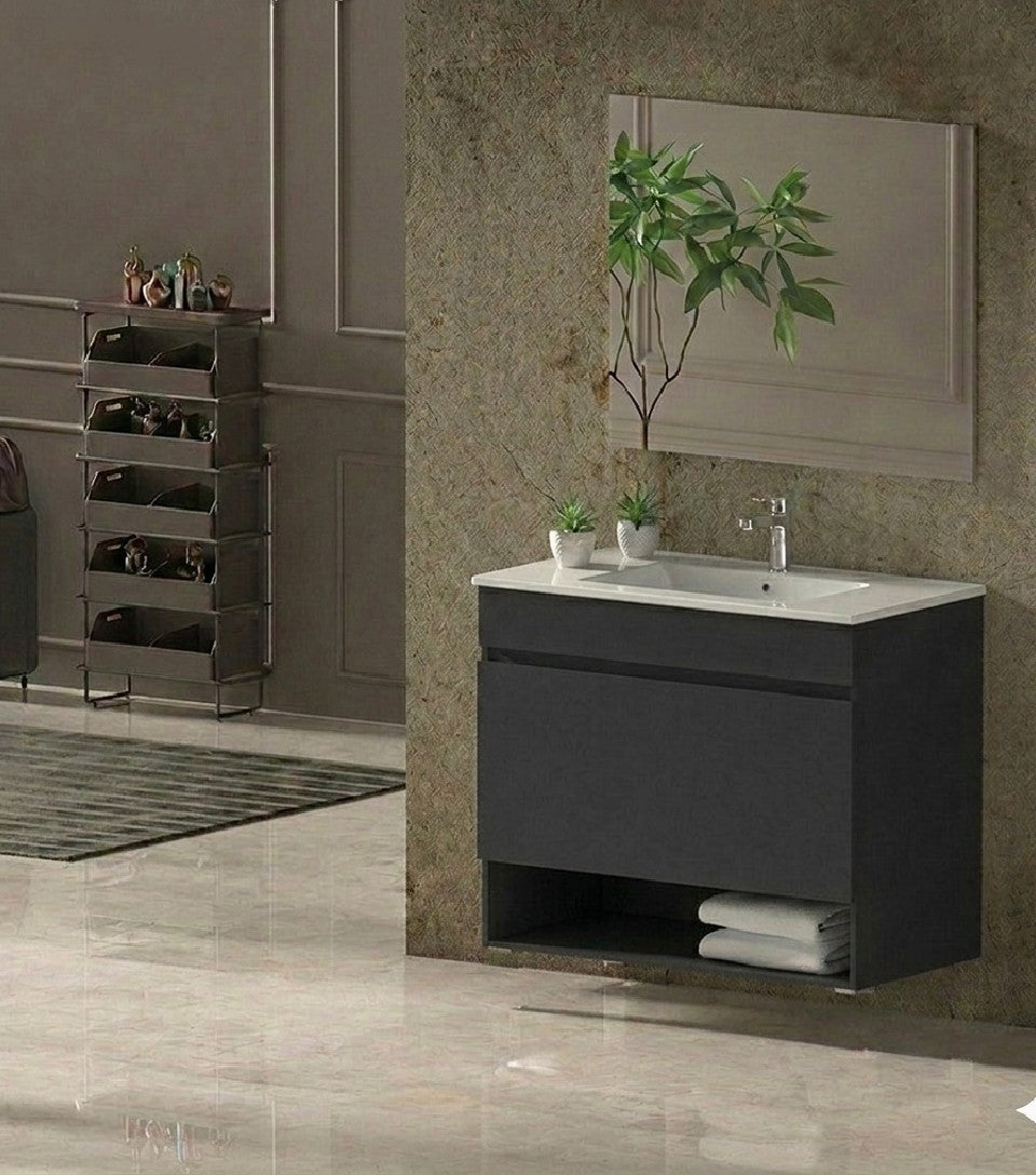Mobilier de baie suspendat NEBARI cu sertar și lavoar extraplano
