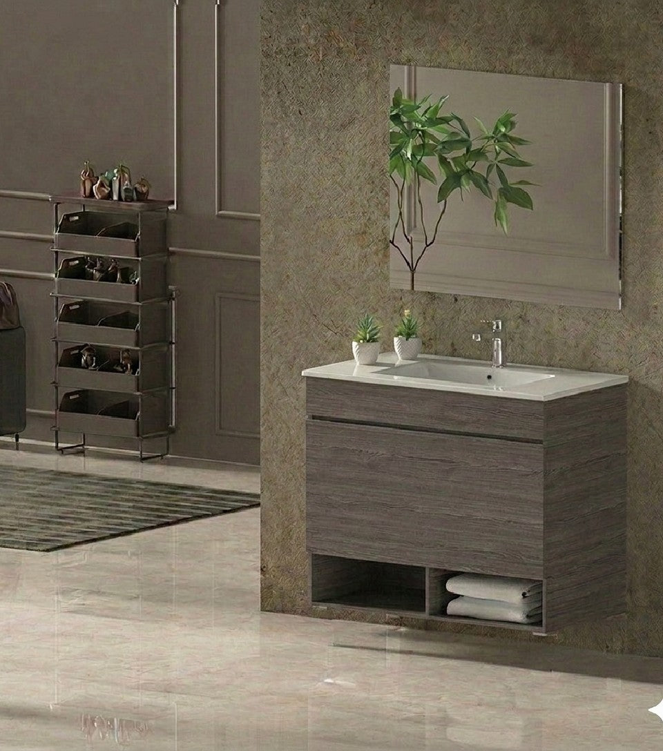 Mobilier de baie suspendat NEBARI cu sertar și lavoar extraplano
