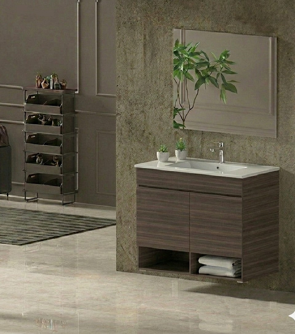 Mobilier de baie suspendat NEBARI cu uși și lavoar extraplano