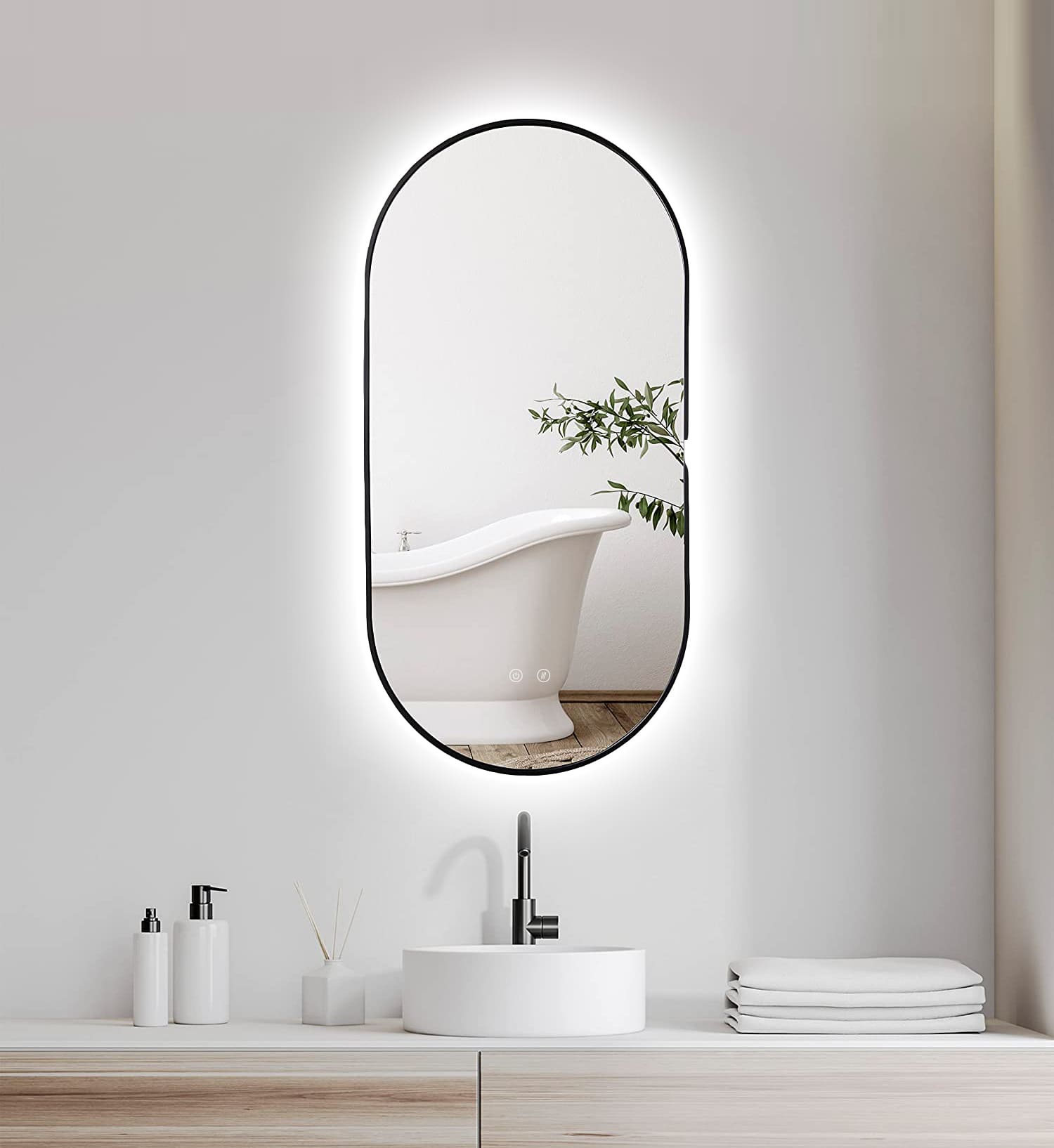 Oglindă LED Selene Gold & Black