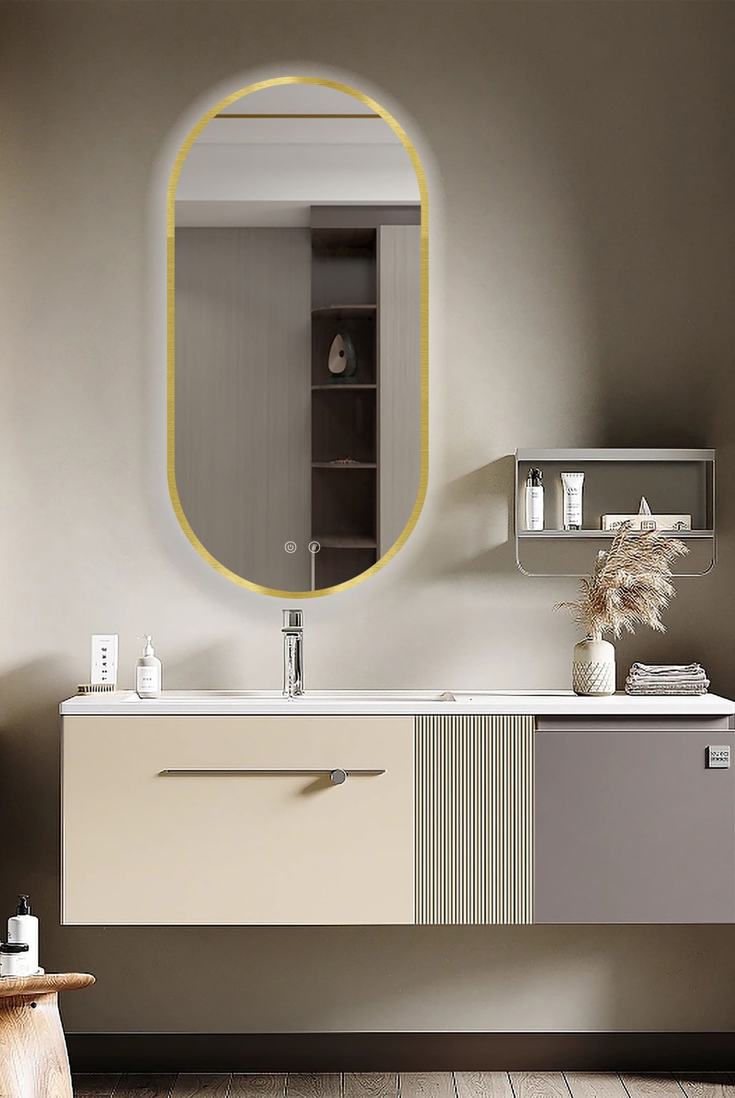 Oglindă LED Selene Gold & Black