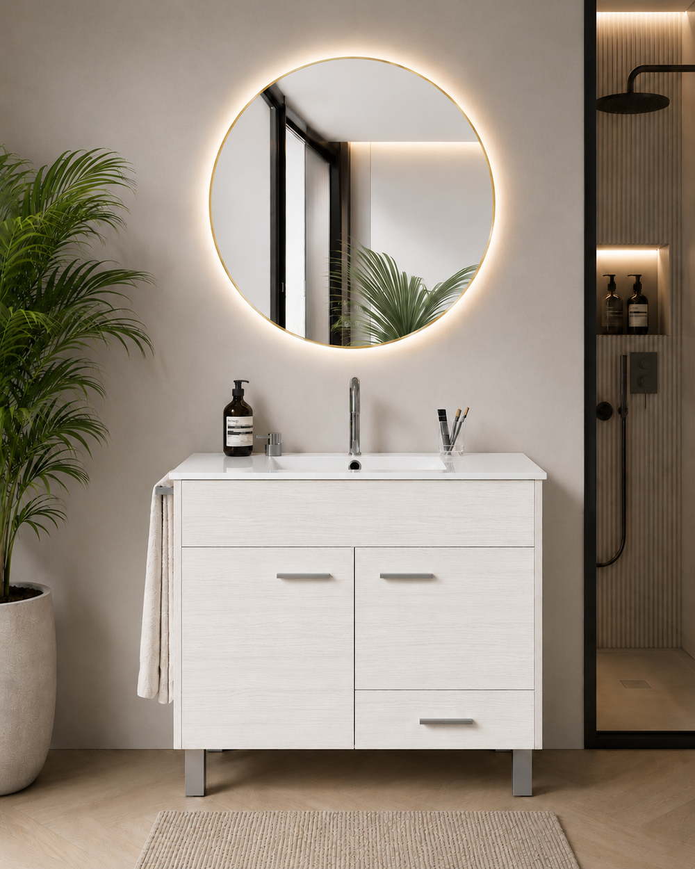 Mobilier de baie SAMOS cu lavoar · Alb nordic